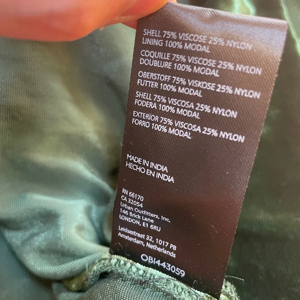 Anthropologie Somerset Velvet Tiered Maxi Dress Small Green‎ Whimsical V Neck - Picture 9 of 9